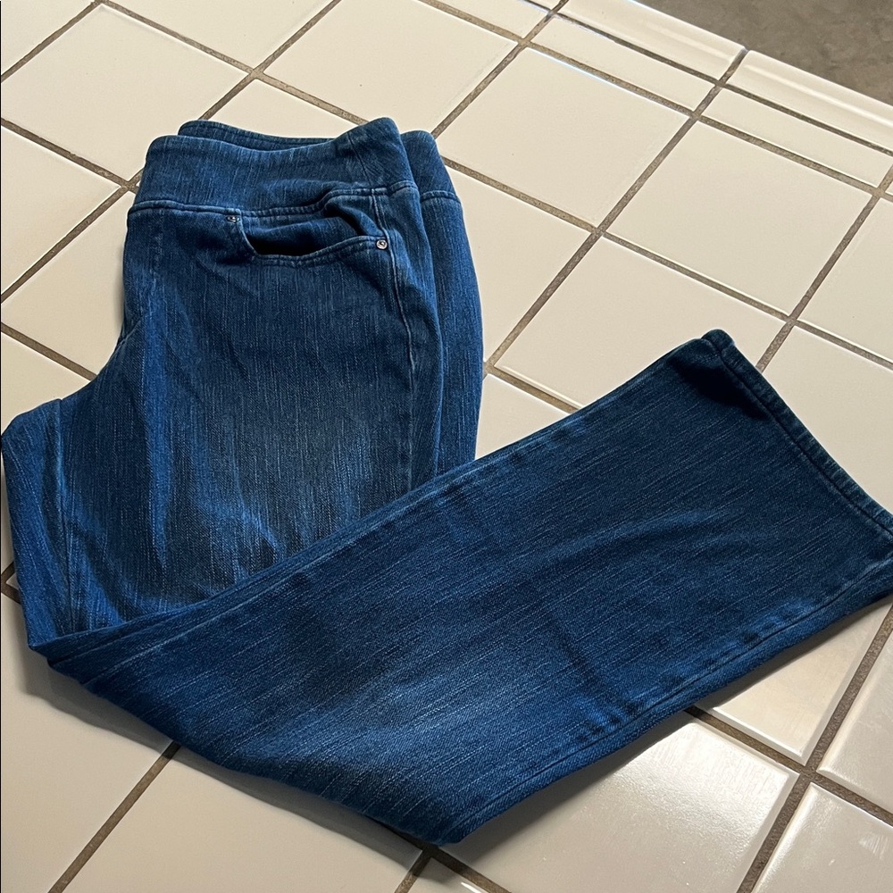 Belle Kim Gravel Pull On Boot Cut Jeans With Pockets Size 12P